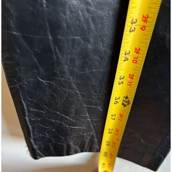Vintage Y2K GAP Original Fit Womens Genuine Leather Bootcut Pants Black Size 8 - Picture 9 of 11